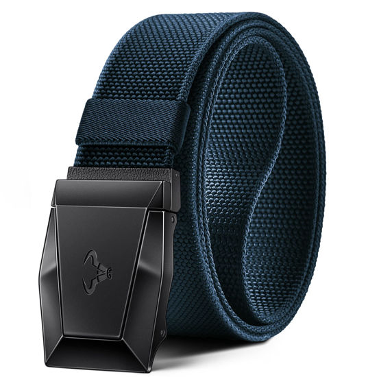 Picture of BULLIANT Tactical Belt for Men,Holster Hiking Rigger Web Casual Work Belt 1.5" with Heavy Duty Quick Release Buckle(Purplish Blue,30"-34" Waist Adjustable)