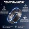 Picture of Egnaro Inner Arc Ergonomic Breathable Design, Silicone Rings Mens with Half Sizes, 7 Rings / 4 Rings / 1 Ring Rubber Wedding Bands, 10mm Wide-2.5mm Thick