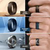 Picture of Egnaro Inner Arc Ergonomic Breathable Design, Silicone Rings Mens with Half Sizes, 7 Rings / 4 Rings / 1 Ring Rubber Wedding Bands, 10mm Wide-2.5mm Thick