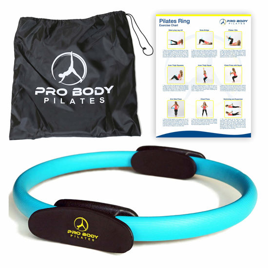 Picture of ProBody Pilates Ring Circle - 14 Inch Fitness Ring for Yoga and Other Workouts, Focusing on Toning Inner Thighs, Arms, Core and Back, at Home Pilates Equipment (Blue)