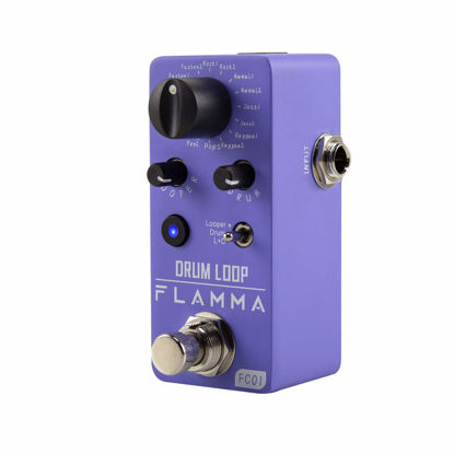 Picture of FLAMMA FC01 Looper Pedal Drum Machine 2 in 1 Drum Looper Guitar Pedals, 20 Minutes Loop Time with 16 Drum Grooves, Tap Tempo, 44.1kHz/16Bit Mini Guitar Effects Pedal with 3 Mode