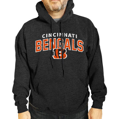 Picture of Team Fan Apparel NFL Adult Unisex Starting Fresh Ultra Soft Fleece Hooded Sweatshirt, Heathered Football Hoodie (Cincinnati Bengals - Black Heather, Adult Large)