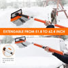 Picture of AstroAI 62.4" Ice Scrapers for Car Windshield, 3 in 1 Sturdy Snow Brush with Squeegee, 10 Adjustable Length Settings, Extendable Aluminum Handle, 180° Pivoting Snow Brush for Car, Truck, SUV(Orange)