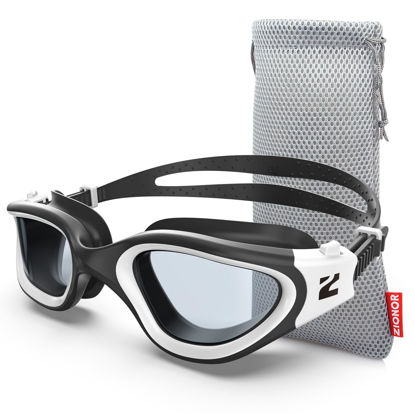 Picture of ZIONOR Swim Goggles, G1 SE Swimming Goggles Anti-fog for Adult Men Women (A0-Clear Lens Black White Frame)