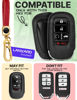 Picture of Lucrum for 2025 Honda Pilot Key Fob Cover and Leather Keychain - for Accord, Civic, CR-V, HR-V - 2022-2025 Full Cover Key Case - TPU Keyfob Cover Compatible with KR5TP-4 - Red and Gold