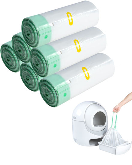 Picture of 120 Count Cat Litter Box Liners for Automatic Cat Litter Box and Litter-Robot 4/3, Heavy-Duty, Extra Thick, Economy Bulk Pack
