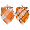 Picture of ADOGGYGO Fall Dog Bandanas, Halloween Thanksgiving Dog Bandana, Orange Plaid Dog Scarf, Multiple Sizes Offered, Fall Holiday Bandanas for Medium Large Dogs Pets (Fall, Large)