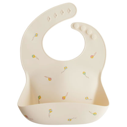 Picture of mushie Silicone Baby Bib | Adjustable Fit Waterproof Bibs (Kites)