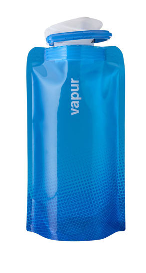 Picture of Vapur Flexible, Collapsible Wide Mouth Anti-Bottle with Detachable Carabiner, Convenient, Portable Hydration for Travel and Outdoor Adventures, 16 Ounce, Cyan Blue, Pack of 1