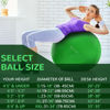 Picture of Signature Fitness Anti-Burst and Slip Resistant Exercise Ball Yoga Ball Fitness Ball Birthing Ball with Quick Pump, 2,000-Pound Capacity, Green, 22-inch, M