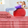 Picture of Signature Fitness Anti-Burst and Slip Resistant Exercise Ball Yoga Ball Fitness Ball Birthing Ball with Quick Pump, 2,000-Pound Capacity, Red, 26-inch, L
