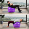 Picture of Signature Fitness Balance Ball with Base Kit, 65cm 26-inch Yoga Ball Chair, Exercise Ball with Inflatable Ring Base for Home or Office Desk, Includes Air Pump, Purple