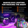Picture of Nilight RGB LED Rock Lights Kit 4 PCS 18LED Wide Angle Wheel Well Light with Remote & Bluetooth App Dual Control Multi Modes Underglow Multicolor Neon Light Pod for ATV UTV SUV Offroad Truck RZR Boat