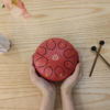 Picture of Eavnbaek Steel Tongue Drum 6 Inch 8 Note Steel Hand Drum with Bag, Music Book, Drumsticks, Mallet Holder and Finger Paddles, for Camping, Meditation or Yoga (Red)