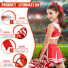 Picture of Hanaive Cheerleading Pom Poms and Large Cheerleader Hair Bow 12 Inch Large Metallic Cheer Cheerleader Pom Poms for Sports Team Spirit Cheering(Red and White Mixed,Glitter and Matte)