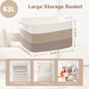 Picture of Goodpick Storage Basket, 21.6" x 14.9" x 11.8", Blanket Basket for Living Room, Large Woven Basket for Clothes, Toy Baskets for Organizing, Rectangle Rope Baskets for Storage, Light Brown