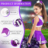 Picture of Hanaive Cheerleading Pom Poms and Large Cheerleader Hair Bow 12 Inch Large Metallic Cheer Cheerleader Pom Poms for Sports Team Spirit Cheering(Purple and Silver Mixed,Glitter)