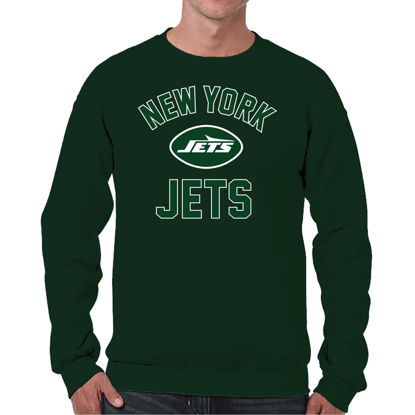 Picture of Team Fan Apparel NFL Adult Gameday Football Crewneck Sweatshirt - Cotton Blend - Stay warm, comfortable & stylish on game day (New York Jets - Forest Green, Adult Large)