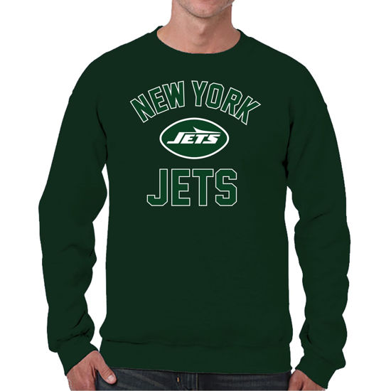 Picture of Team Fan Apparel NFL Adult Gameday Football Crewneck Sweatshirt - Cotton Blend - Stay warm, comfortable & stylish on game day (New York Jets - Forest Green, Adult XXX-Large)