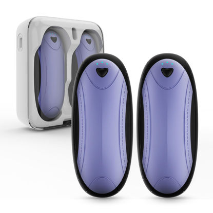 Picture of Hand Warmers 2 Pack with 10000mAh Charging Box,Portable Pocket Heater,Gifts for Mom Dad,Stocking Stuffers for Men Women(Purple)