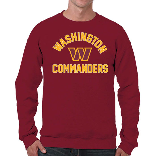 Picture of Team Fan Apparel NFL Adult Gameday Football Crewneck Sweatshirt - Cotton Blend - Stay warm, comfortable & stylish on game day (Washington Commanders - Maroon, Adult XX-Large)