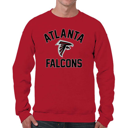Picture of Team Fan Apparel NFL Adult Gameday Football Crewneck Sweatshirt - Cotton Blend - Stay warm, comfortable & stylish on game day (Atlanta Falcons - Red, Adult Small)