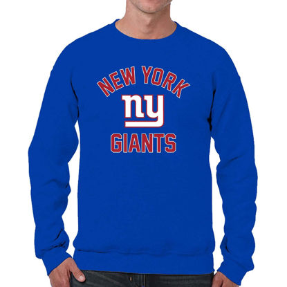 Picture of Team Fan Apparel NFL Adult Gameday Football Crewneck Sweatshirt - Cotton Blend - Stay warm, comfortable & stylish on game day (New York Giants - Royal, Adult X-Large)