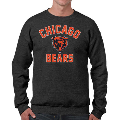 Picture of Team Fan Apparel NFL Adult Gameday Football Crewneck Sweatshirt - Cotton Blend - Stay warm, comfortable & stylish on game day (Chicago Bears - Heathered Charcoal, Adult XX-Large)