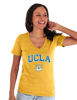 Picture of Blue 84 UCLA Bruins Women's Tri-Blend T-Shirt Vintage Arch Over Secondary Color, Golden, Small