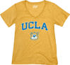 Picture of Blue 84 UCLA Bruins Women's Tri-Blend T-Shirt Vintage Arch Over Secondary Color, Golden, Small
