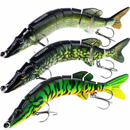 Picture of TRUSCEND Fishing Lures for Bass Trout Segmented Multi Jointed Swimbaits Slow Sinking Swimming Lures for Freshwater Saltwater Fishing Lures Kit