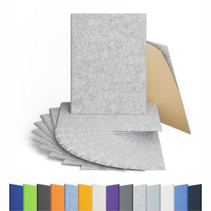 Picture of Amantech 12 Pack Acoustic Panels Self Adhesive Sound Proof Foam, High Density Sound Acoustic Panel, 16X12X0.4 Inch Rectangle Panels in Home, Office, Reccording Room, Studio,and more(Silver Gray)