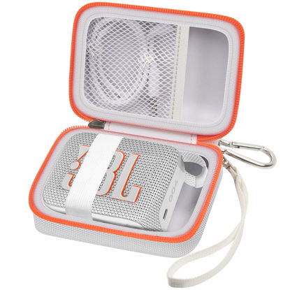 Picture of Carrying Case Compatible with JBL Go 4 - Portable Bluetooth Speaker Box Pro Sound, Also for Go 3/Go3 Eco/Go2 Waterproof Mini Wireless Speakers - White