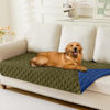 Picture of Smiry Waterproof Dog Blanket, Soft Dog Bed Cover Pet Blanket, Reversible Couch Cover for Dogs Washable, Pet Couch Covers for Sofa Furniture Protector for Puppy Cat (30x70 Inch, Green/Navy)