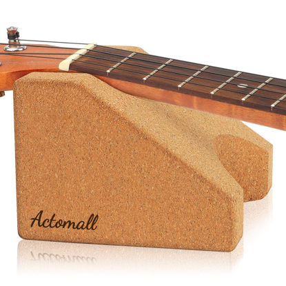 Picture of Actomall Cork Guitar Neck Rest, Guitar Neck Cradle Support Pillow, Guitar Accessories for Repair, Maintenance, Cleaning, String Instrument Luthier Tool, 100% Natural Cork Die-Cast Cut