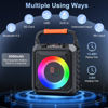 Picture of JYX Karaoke Machine with Two Wireless Microphones, Portable Speaker with LED Lights for Kids and Adults, Supports Bluetooth/USB/TF/AUX for Party