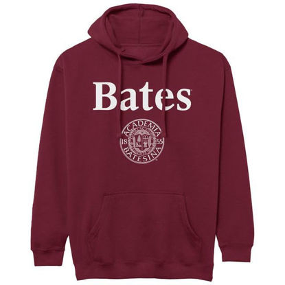 Picture of Barnesmith Bates College BAT Bobcats Hooded Sweatshirt, Heritage, Garnet, Large