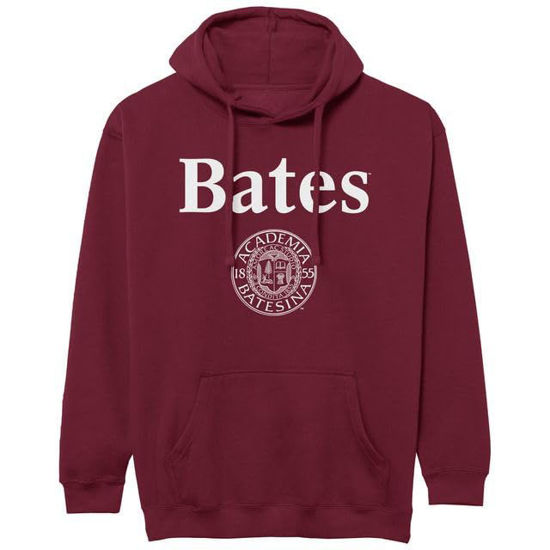Picture of Barnesmith Bates College BAT Bobcats Hooded Sweatshirt, Heritage, Garnet, Large