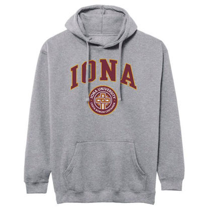 Picture of Barnesmith Iona University Iona Gaels Hooded Sweatshirt, Heritage, Charcoal Grey, Medium