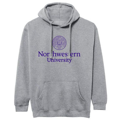 Picture of Barnesmith Northwestern University NWU Wildcats Hooded Sweatshirt, Heritage, Charcoal Grey, Small