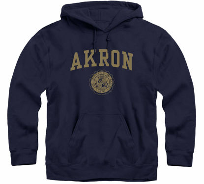 Picture of Barnesmith University of Akron Zips Hooded Sweatshirt, Heritage, Navy, Small