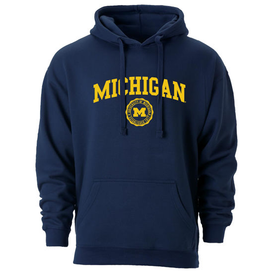 Picture of Barnesmith University of Michigan UMich, U-M Wolverines Hooded Sweatshirt, Heritage, Navy, XX-Large