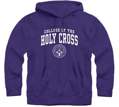Picture of Barnesmith College of the Holy Cross Crusaders Hooded Sweatshirt, Heritage, Purple, Large