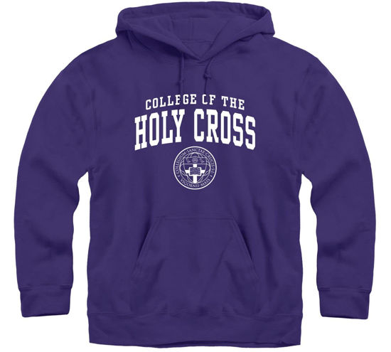 Picture of Barnesmith College of the Holy Cross Crusaders Hooded Sweatshirt, Heritage, Purple, Large