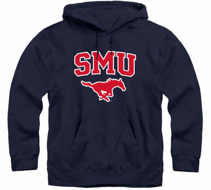 Picture of Barnesmith Southern Methodist University Mustangs Hooded Sweatshirt, Heritage, Navy, X-Large