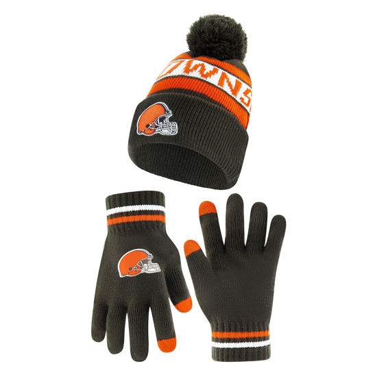 Picture of Ultra Game Unisex Kid's Standard Super Soft Winter Beanie Knit Hat with Extra Warm Touch Screen Gloves, Team Color 1