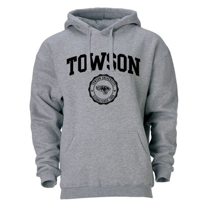 Picture of Barnesmith Towson University TOW, TU Tigers Hooded Sweatshirt, Heritage, Charcoal Grey, X-Large