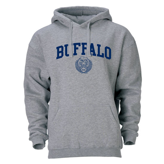 Picture of Barnesmith University of Buffalo BUF Bulls Hooded Sweatshirt, Heritage, Charcoal Grey, XX-Large