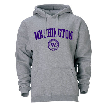 Picture of Barnesmith University of Washington UW Huskies Hooded Sweatshirt, Heritage, Charcoal Grey, X-Large