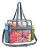 Picture of Paxiland Clear Bag for Stadium Events 12x6x12, Large Clear Tote Lunch Bag Stadium Approved with Reinforced Shoulder Straps for Concert Outfits and Festival, Transparent Handbag for Women - Grey